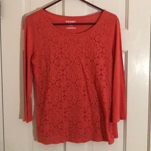 Coral 3/4 sleeved shirt